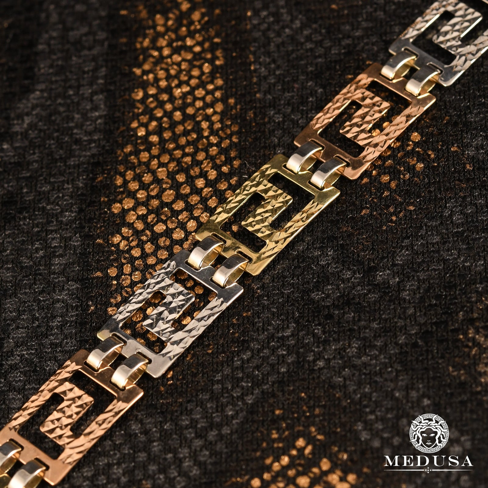 10K Gold Bracelet | Bracelet Woman Elegant F2 Gold 3 Tones