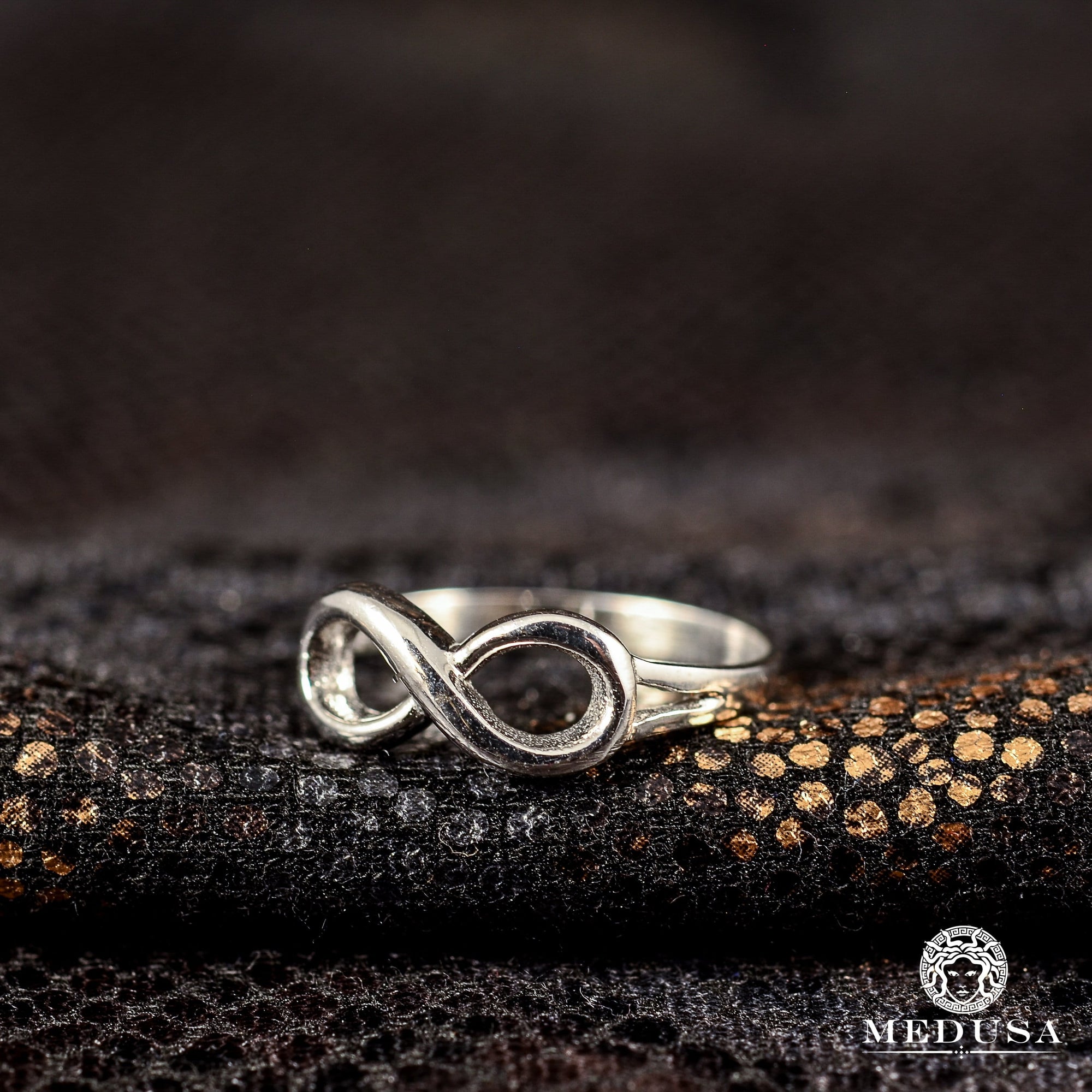 Bague en Or 10K | Bague Femme Eternal F4 - Infinity Or Blanc