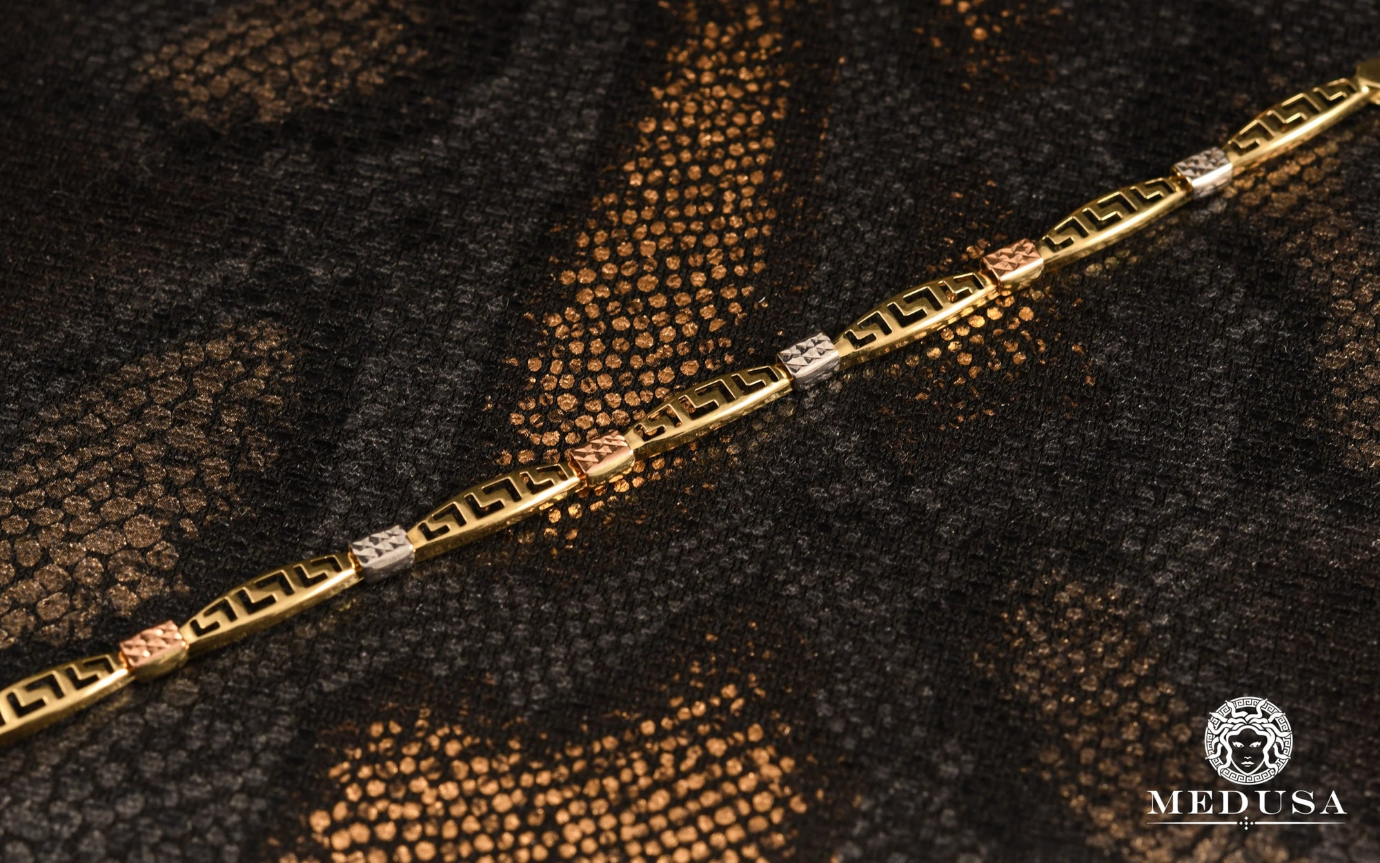 Bracelet en Or 10K | Bracelet Femme Fancy F3 Or 3 Tons