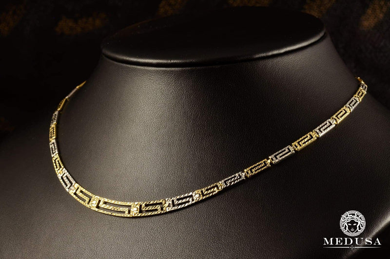 10K Gold Necklace | Women&#39;s Necklace Fancy X5 Gold 2 Tones
