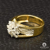 10K Gold Diamond Ring | Flower D2 Women&#39;s Ring - Diamond