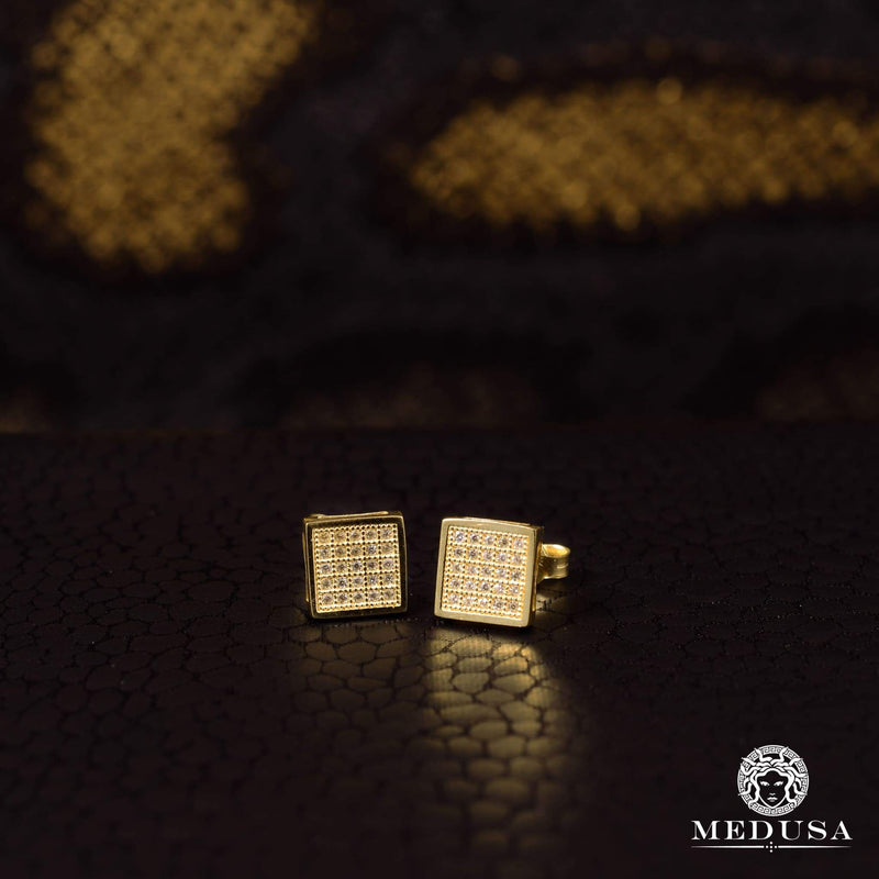 10K Gold Studs | Forehead F10 Yellow Gold Earrings
