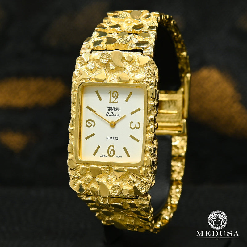Reloj de oro de 10 quilates Genève H6 Reloj Nugget para hombre