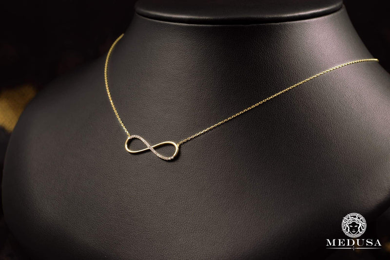 10K Gold Necklace | Girly Women&#39;s Necklace F1 - Infinity 28mm / Yellow Gold