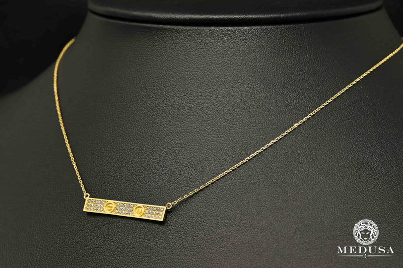 10K Gold Necklace | Girly Women&#39;s Necklace F23 - Love Yellow Gold