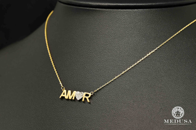 10K Gold Necklace | Girly Women&#39;s Necklace F24 Yellow Gold