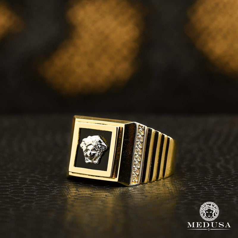 10K Gold Ring | Men&#39;s Glam Ring H19 Gold 2 Tones
