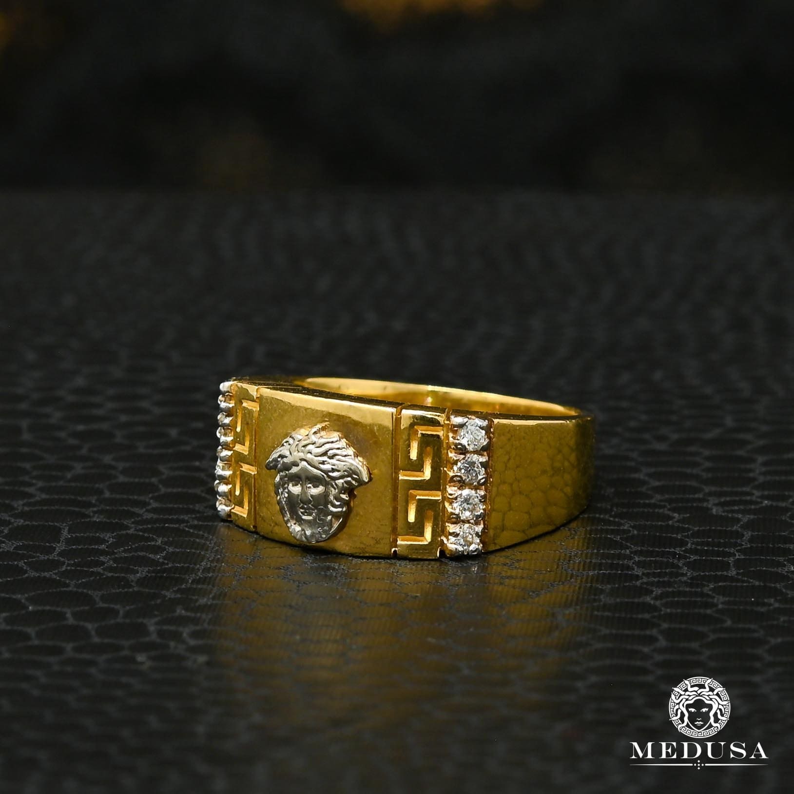 10K Gold Ring | Glam Men's Ring H41 Yellow Gold