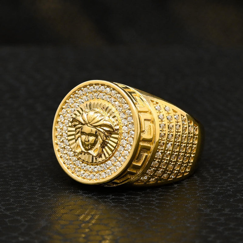10K Gold Ring | Glam Men&#39;s Ring H46 Yellow Gold