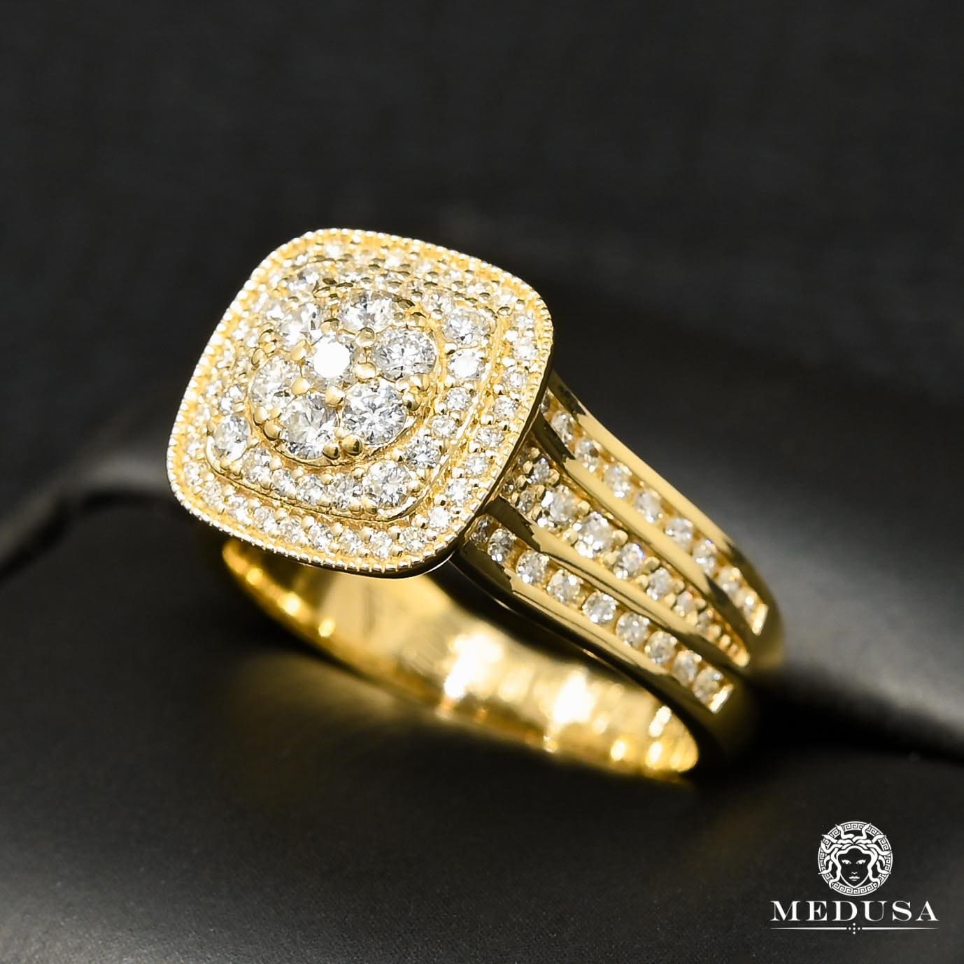 10K Gold Diamond Ring | Women's Ring Glass D6 - Diamond