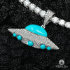 Pendentif à Diamants en Or 10K | Bijoux Custom Glowing Spaceship - Diamant Blanc