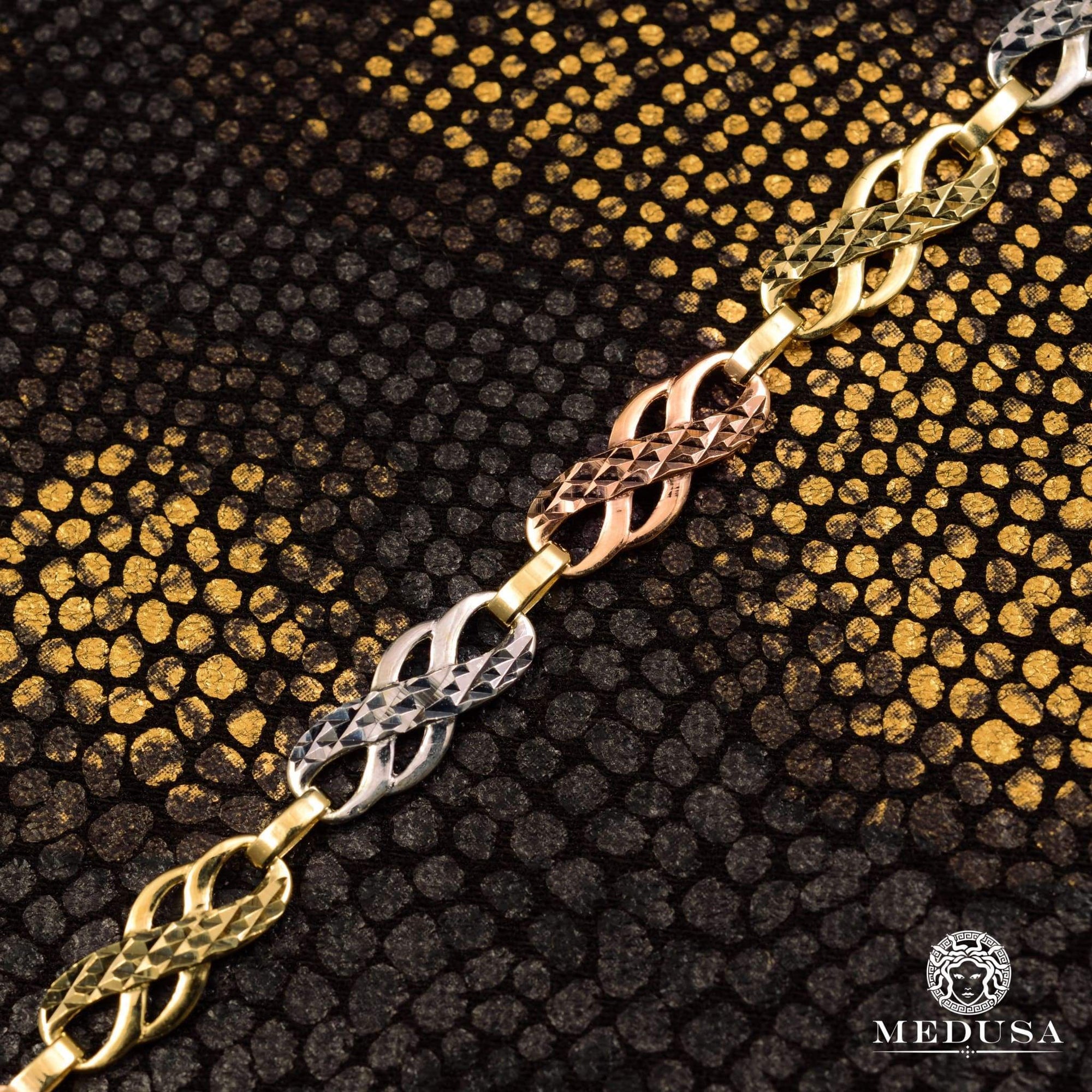 10K Gold Bracelet | Gorgeous Women's Bracelet F12 - Infinity Gold 3 Tones
