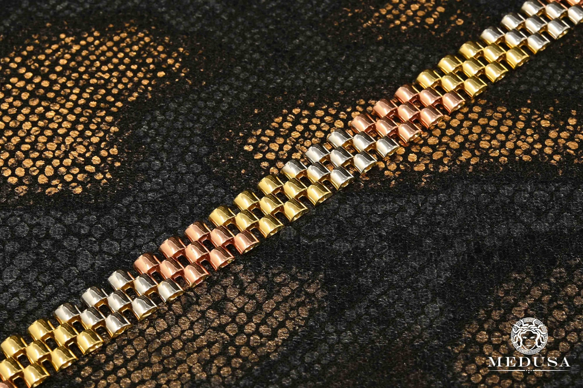 10K Gold Bracelet | Bracelet Woman Gorgeous F20 Gold 3 Tones