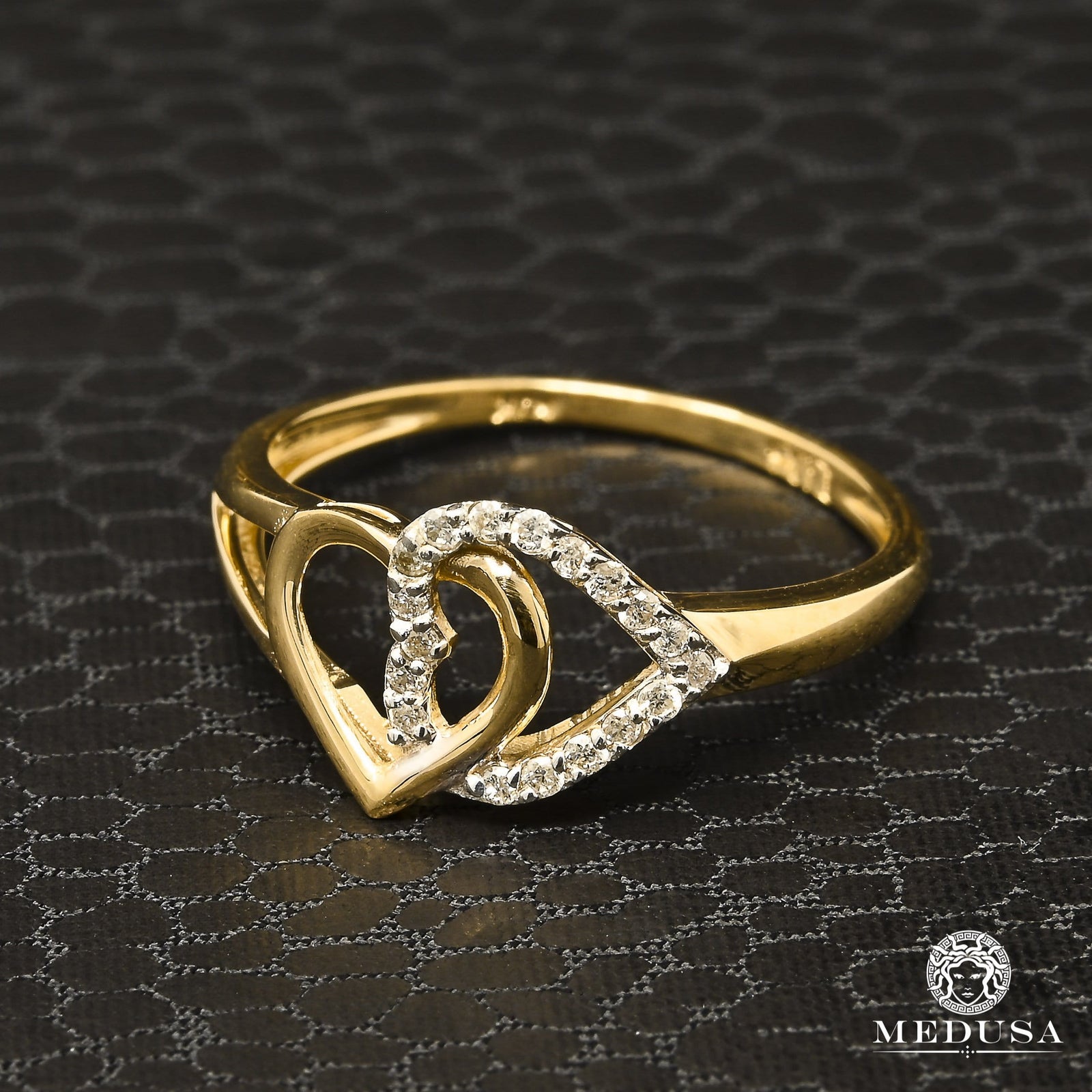 Bague à Diamants en Or 10K | Bague Femme Heart D3 - Diamant 10PT / Or Jaune