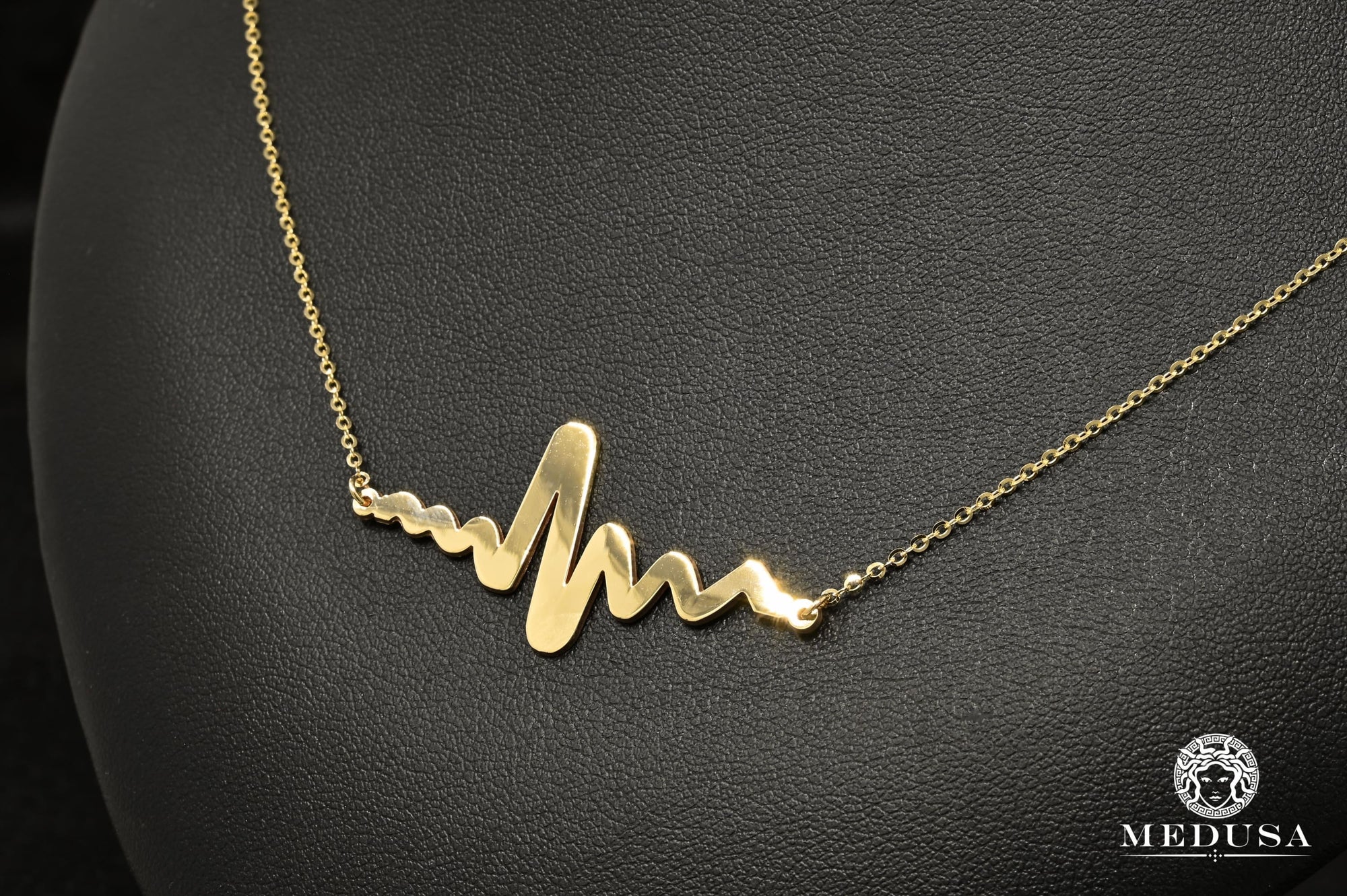 10K Gold Necklace | Women's Necklace Heartbeat F2 Yellow Gold