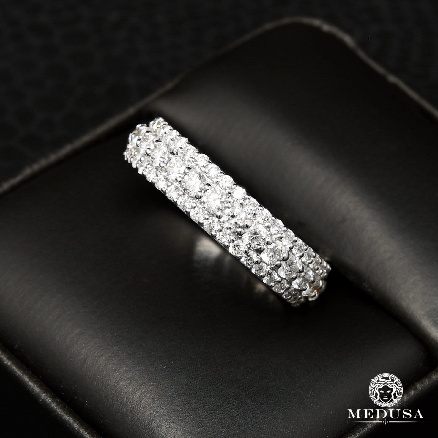 14K Gold Band | Men's Band Ice D2 White Gold 10 / White Gold