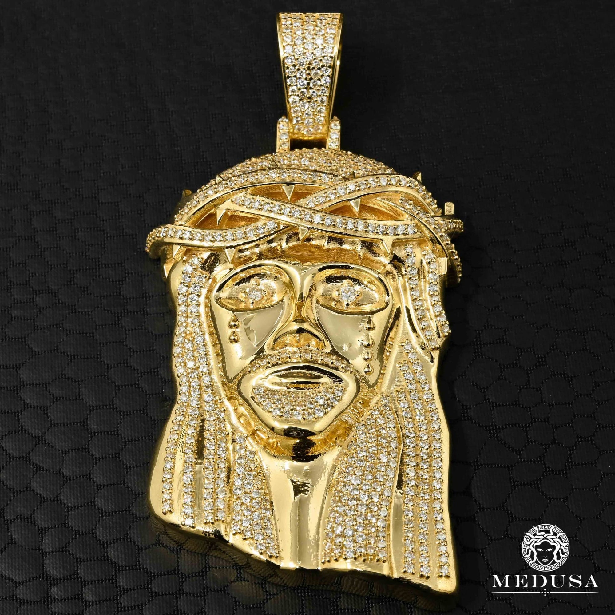 10K Gold Diamond Pendant | Custom Jesus D2 Jewelry - Yellow Gold Diamond