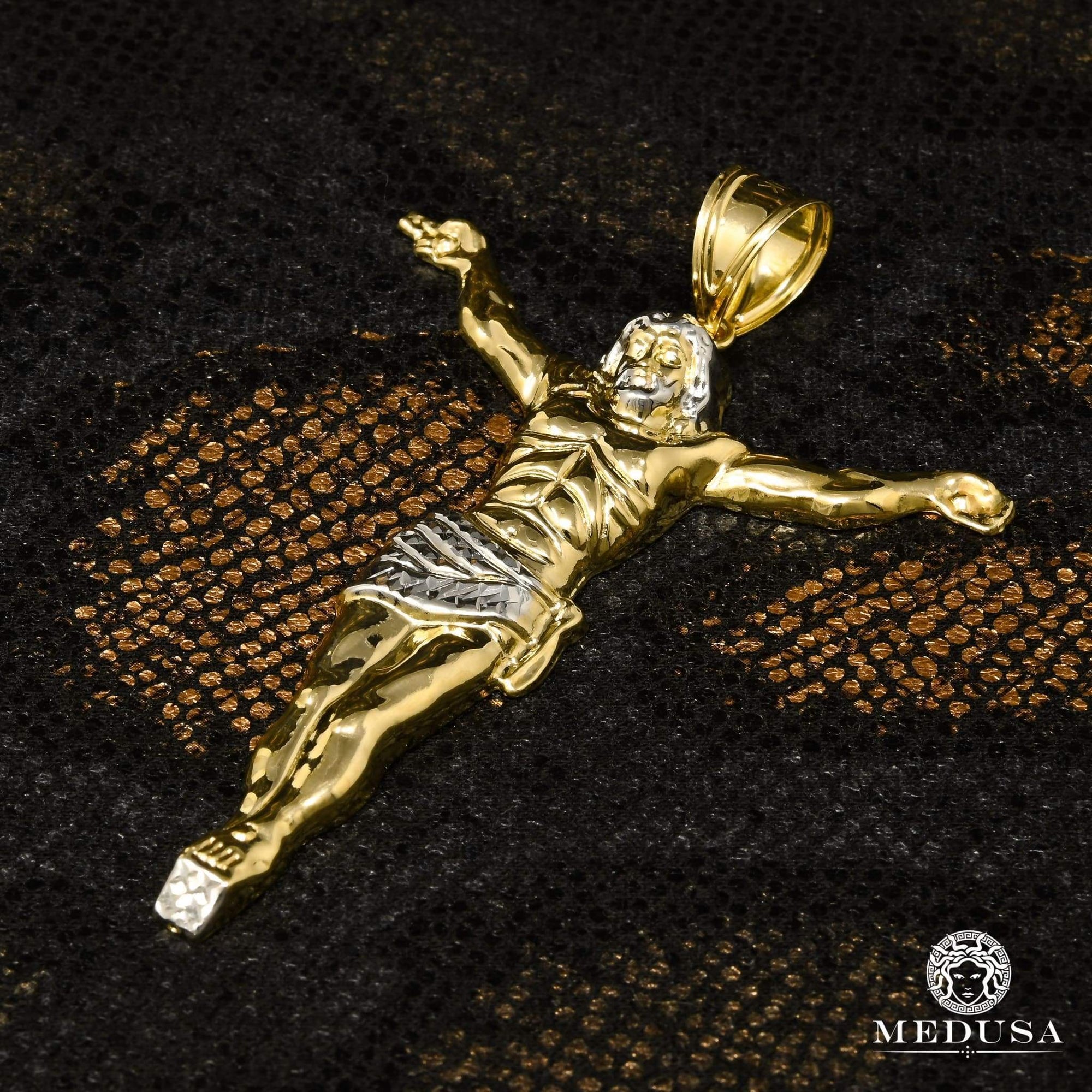 10K Gold Pendant | Miscellaneous Pendant Jesus X11 41mm / 2 Tone Gold
