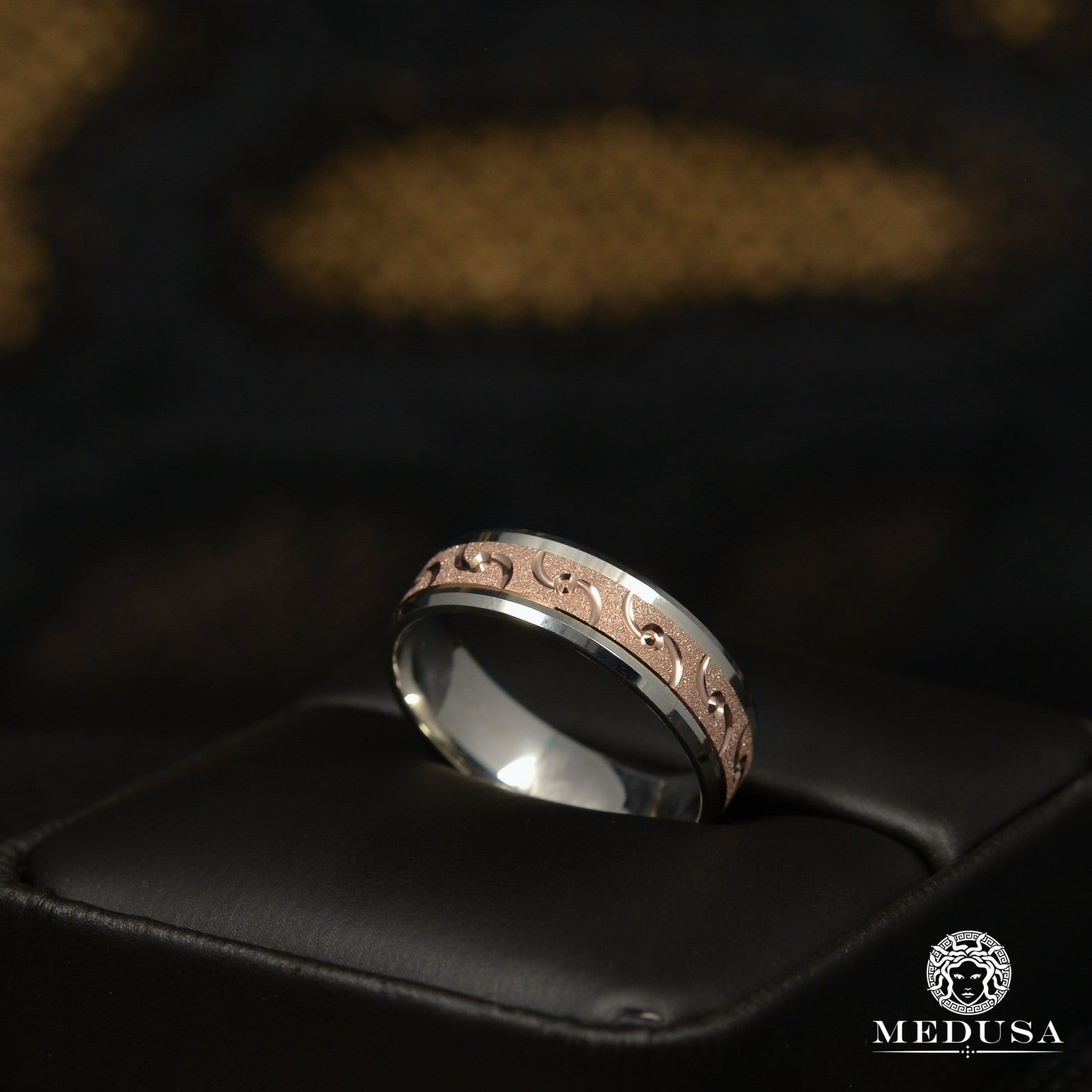 10K Gold Band | Men's Band Band H14 Rose Gold - MED259