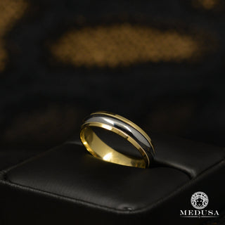 H9 2 Tone Ring - MED102-5  - 6 / Gold 2 Tones