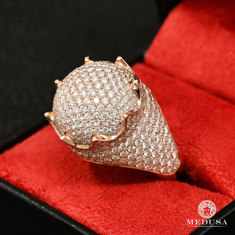 10K Gold Diamond Ring | Luxurious D10 Men&#39;s Ring - VVS Rose Gold