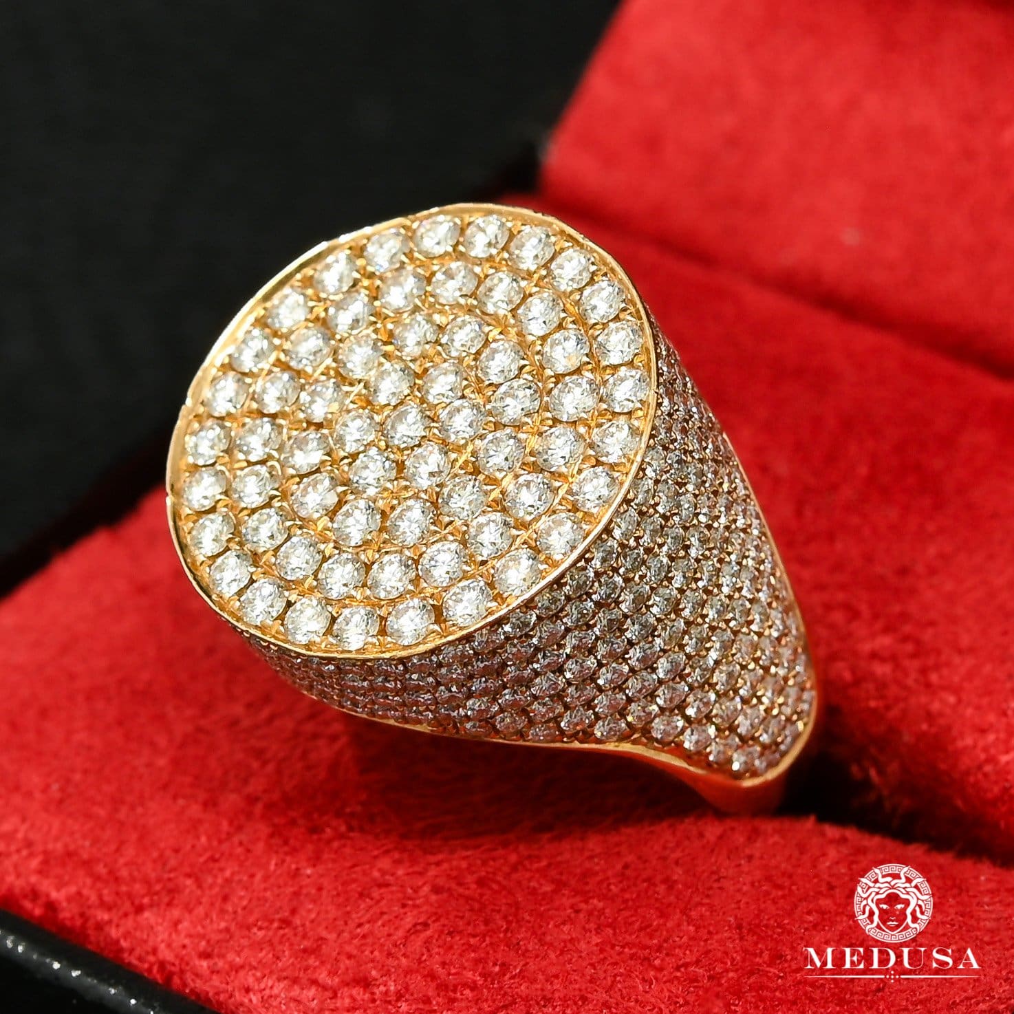 10K Gold Diamond Ring | Luxurious Men's Ring D12 - VVS Yellow Gold