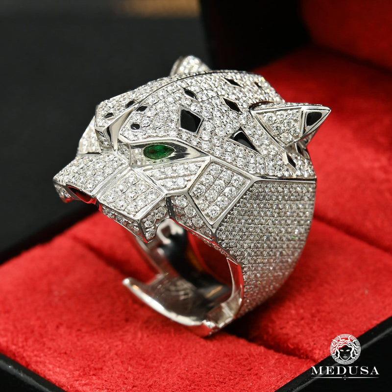 Effy Signature 14K White Gold Diamond & Emerald Panther Ring, 0.95 TCW |  effyjewelry.com