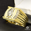 10K Gold Diamond Ring | Mirror D2 Men&#39;s Ring - 0.40CT Diamond / 2 Tone Gold