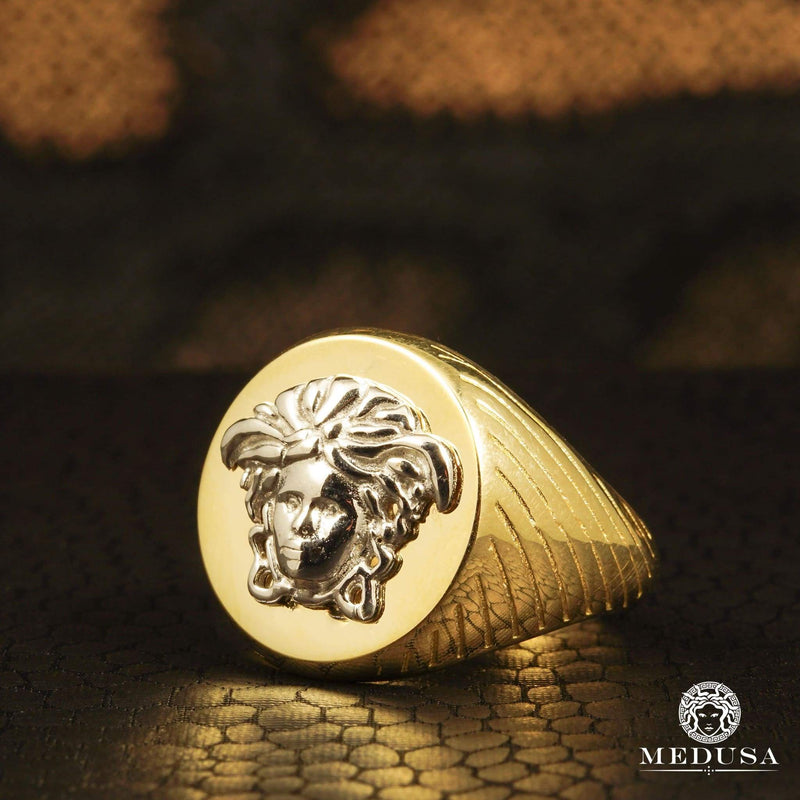10K Gold Ring | Men&#39;s Ring Mirror H12 Gold 2 Tones
