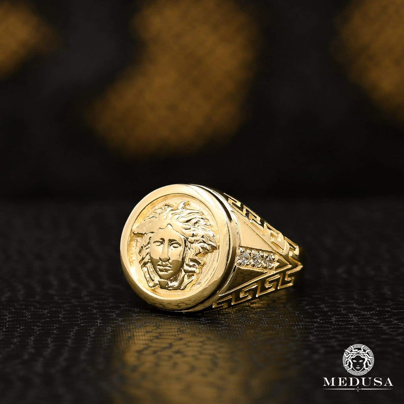 10K Gold Ring | Men&#39;s Ring Mirror H17 Yellow Gold