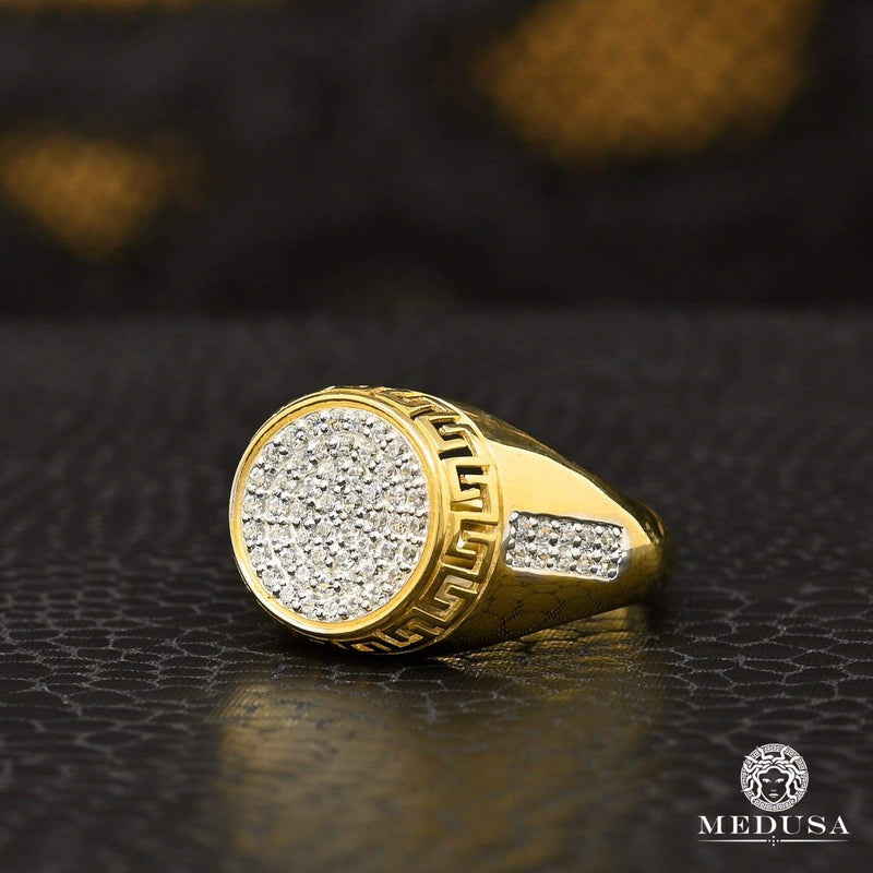 10K Gold Ring | Men&#39;s Ring Mirror H25 Yellow Gold