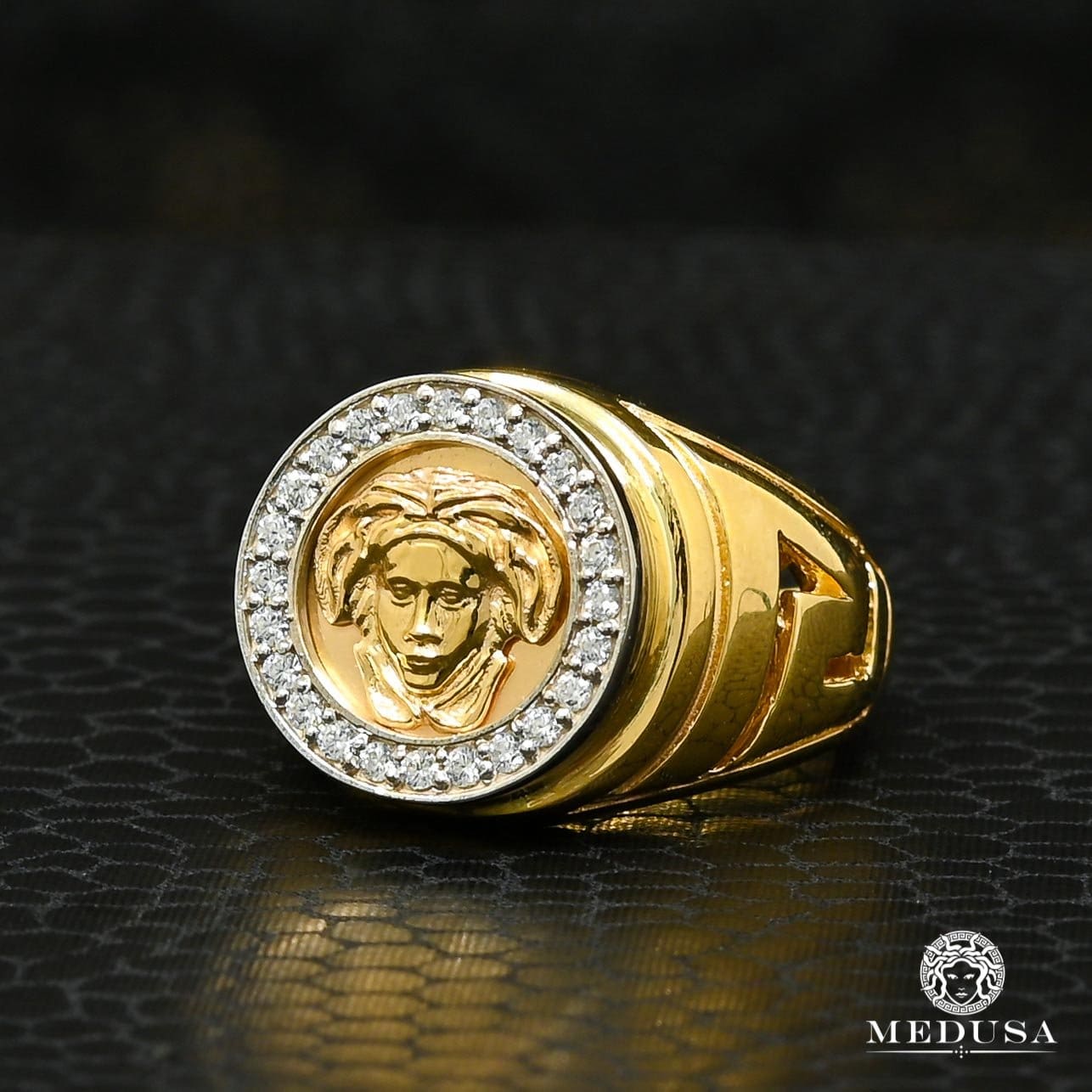 10K Gold Ring | Men's Ring Mirror H27 Yellow Gold