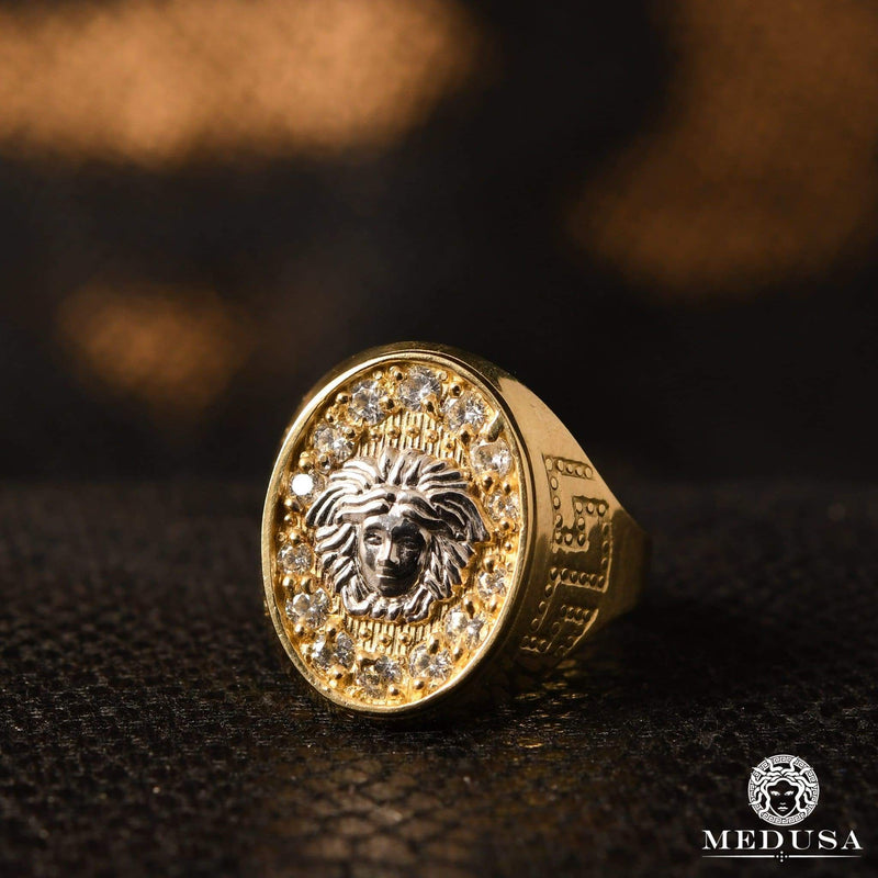 10K Gold Ring | Men&#39;s Ring Mirror H3 Gold 2 Tones