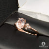 14K Gold Diamond Ring | Women&#39;s Ring Morganite D2 - Rose Gold Diamond