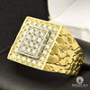10K Gold Diamond Ring | Nugget D1 Men&#39;s Ring - 1.25CT Diamond / Yellow Gold