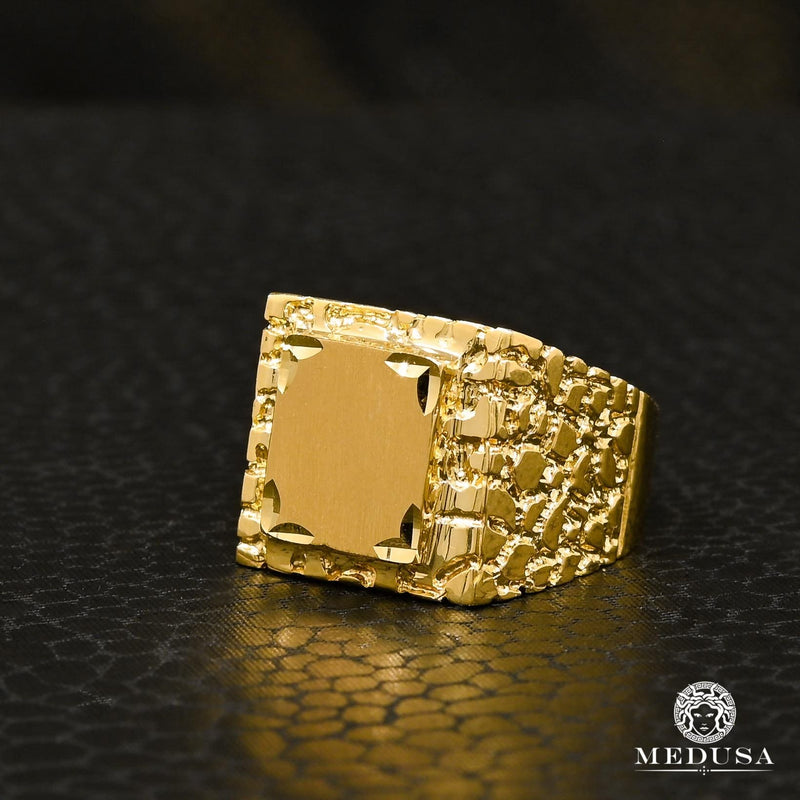 10K Gold Ring | Men&#39;s Ring Nugget H22 Yellow Gold