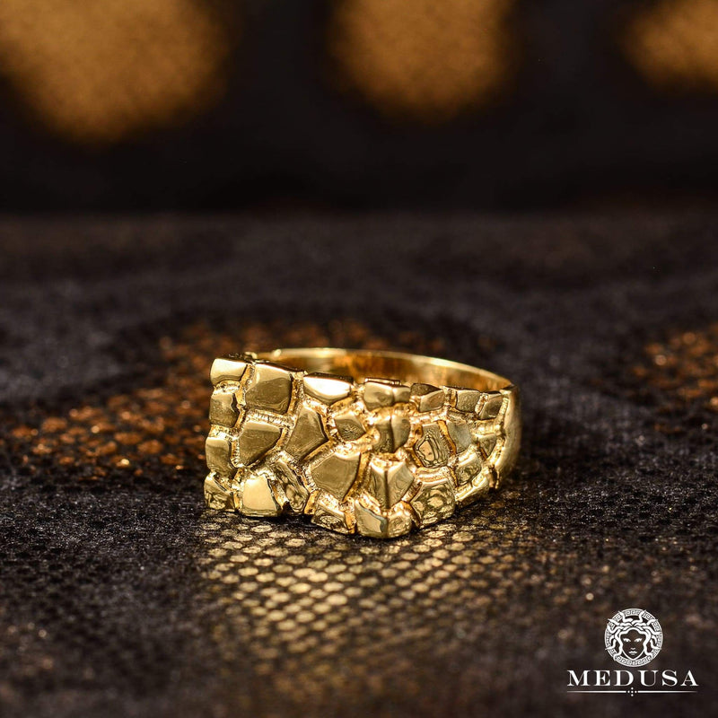 10K Gold Ring | Men&#39;s Ring Nugget H5 Yellow Gold
