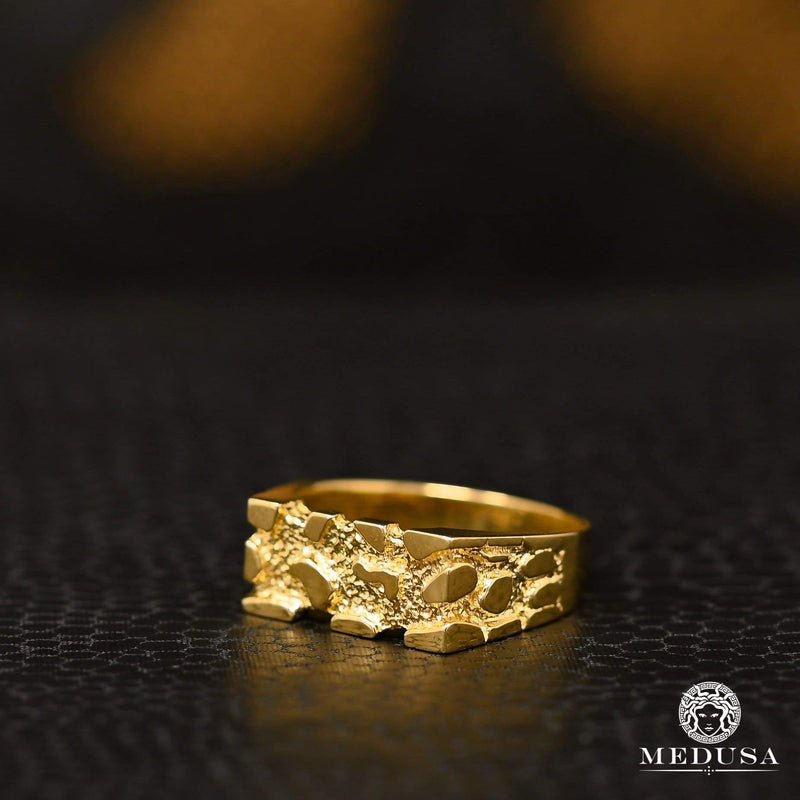 10K Gold Ring | Men&#39;s Ring Nugget H7 Yellow Gold