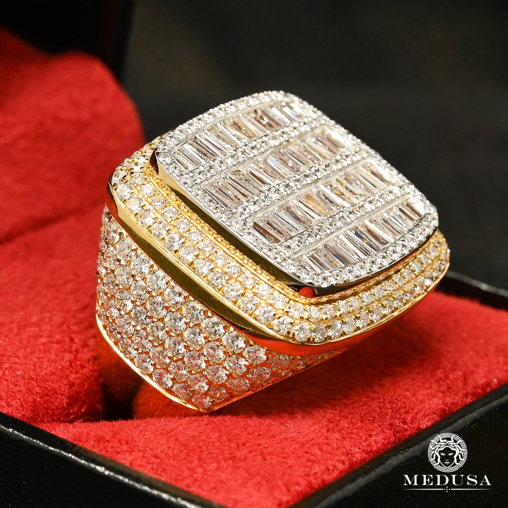 Bague à Diamants en Or 14K | Bague Homme Orb D5 - Diamant Or Jaune