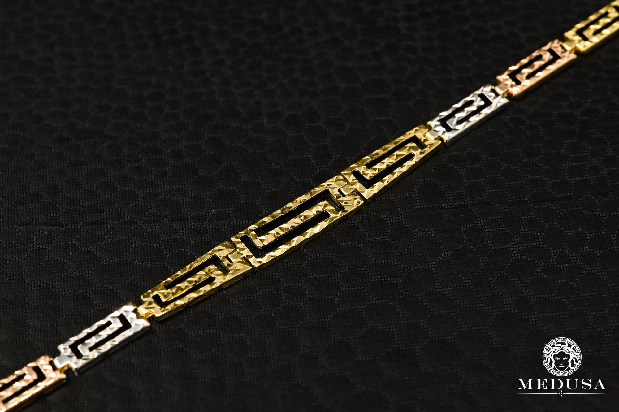 Bracelet en Or 10K | Bracelet Femme Ornate F5 Or 3 Tons