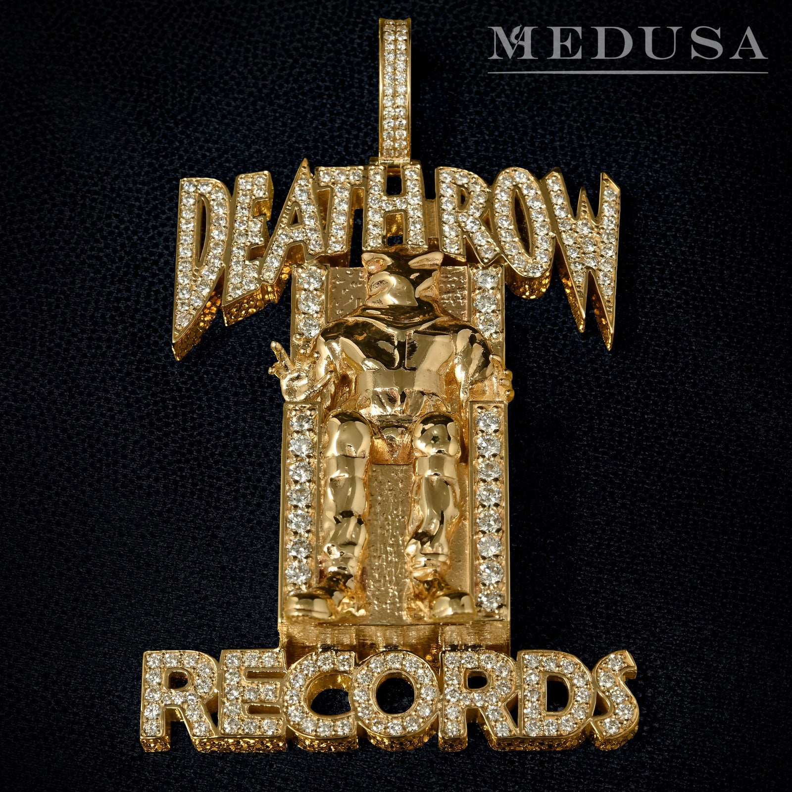 Custom Gold Pendant | Custom Jewelry Pendant Deathrow Records Yellow Gold