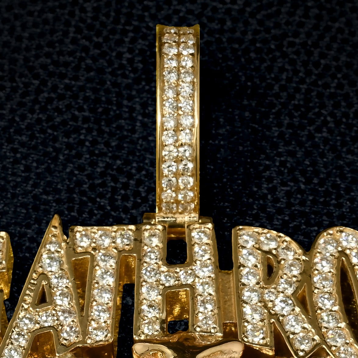 Pendentif en Or Custom | Bijoux Custom Pendentif Deathrow Records Or Jaune