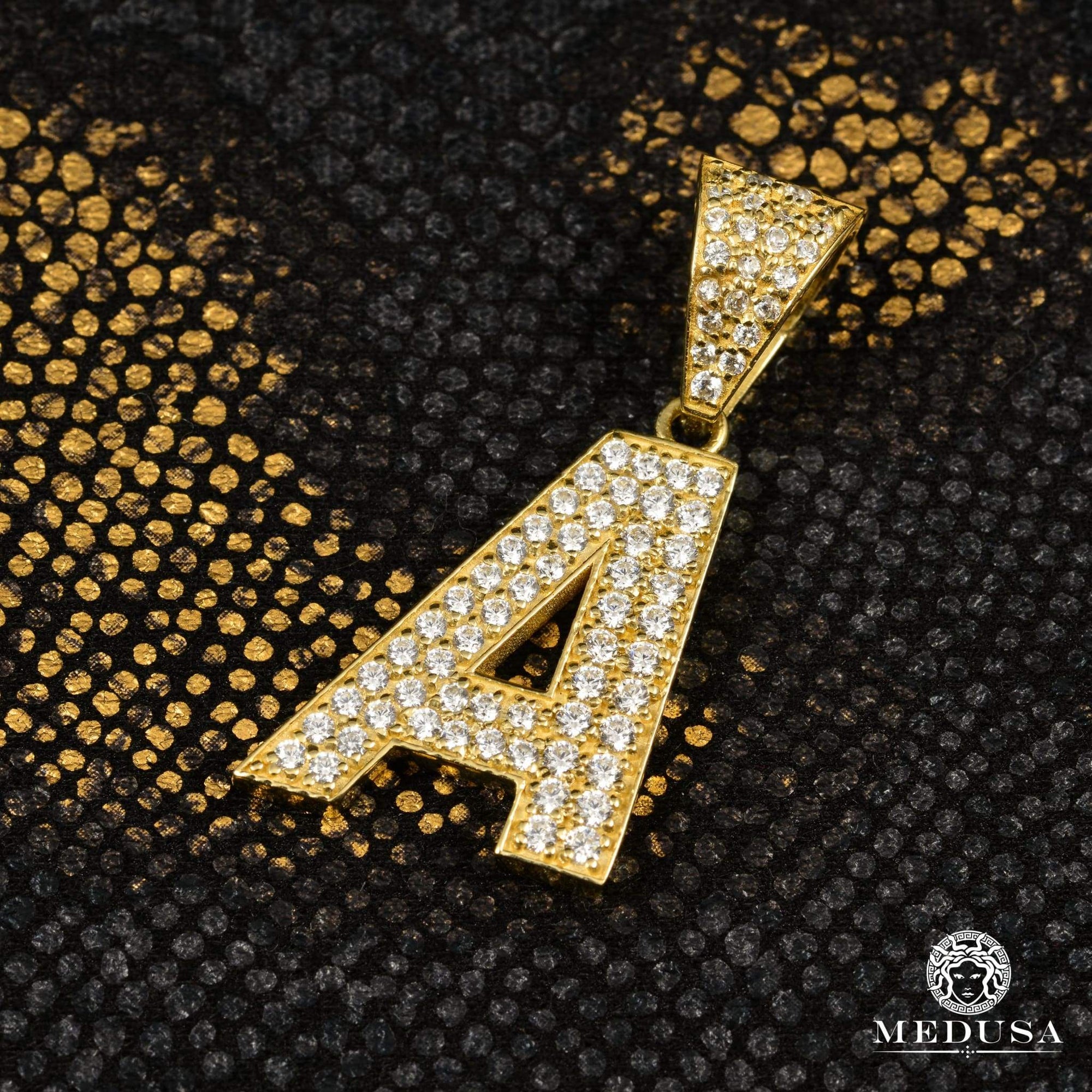 Custom Gold Pendant | Custom Jewelry Pendant Letter [A to Z] Made-to-Measure Zircon / Yellow Gold