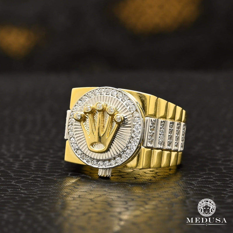 10K Gold Ring | Men&#39;s Pyrex Ring H14 Gold 2 Tones