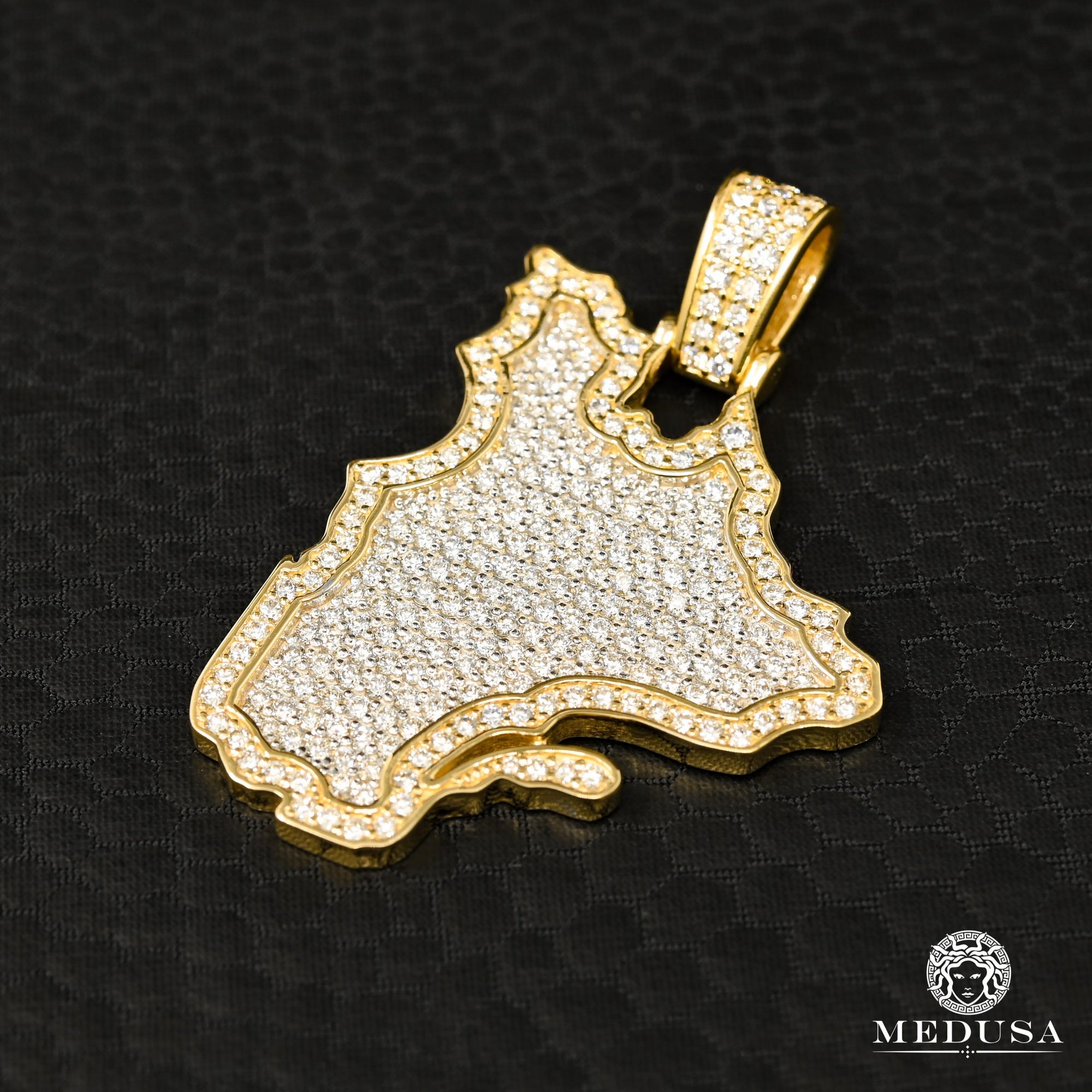 10K Gold Diamond Pendant | Divers Quebec D1 Pendant - Yellow Gold Diamond