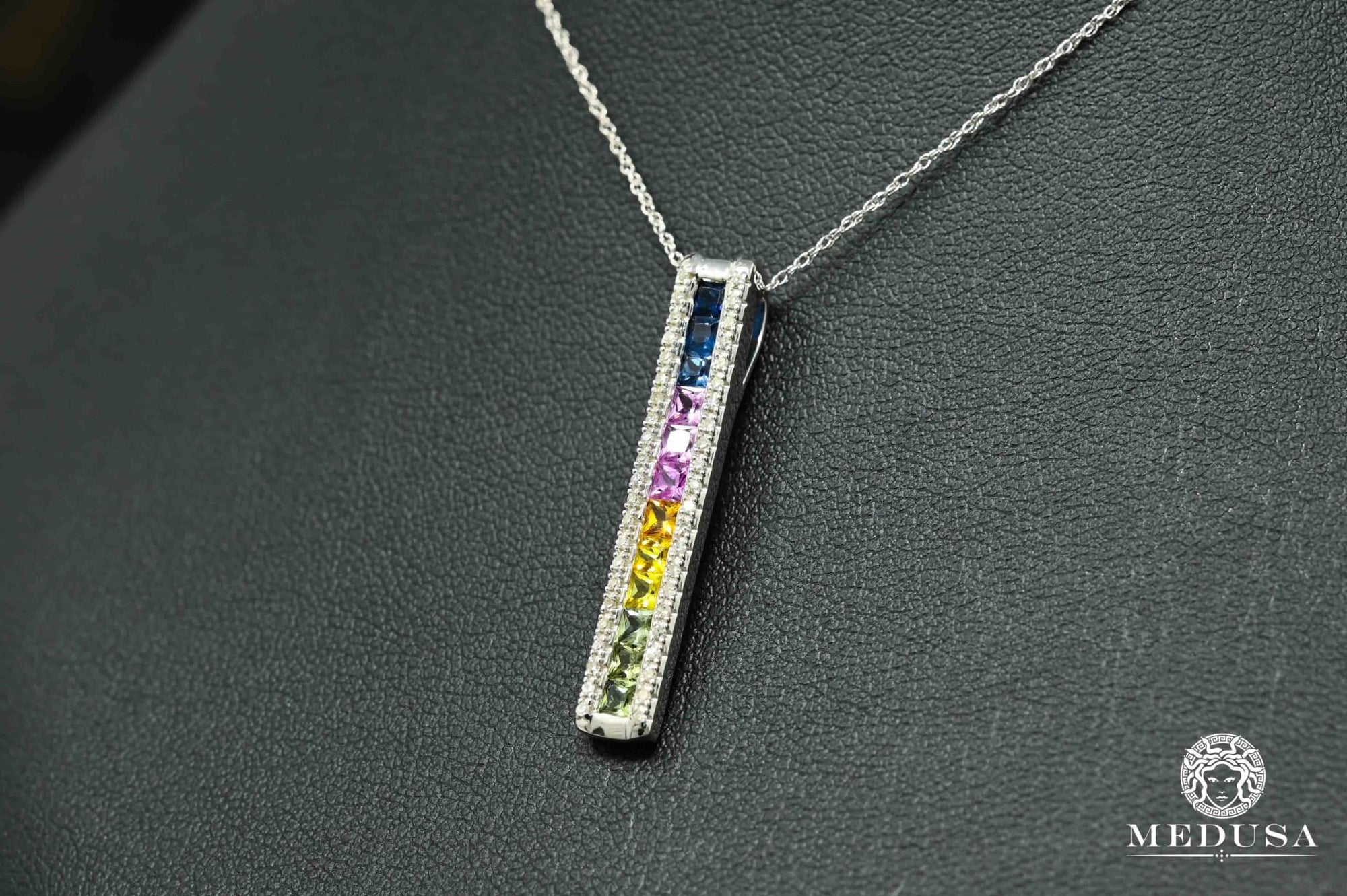 10K Gold Necklace | Women's Necklace Rainbow X1 White Gold