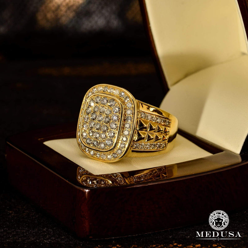 10K Gold Diamond Ring | Men&#39;s Ring Rhinestone H1 - Diamond
