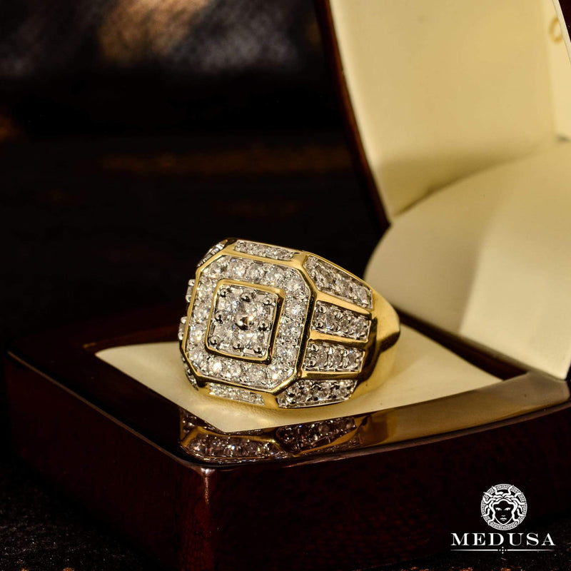 10K Gold Diamond Ring | Men&#39;s Ring Rhinestone H3 - Diamond