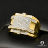 10K Gold Diamond Ring | Men&#39;s Ring Rhinestone H8 - Yellow Gold Diamond