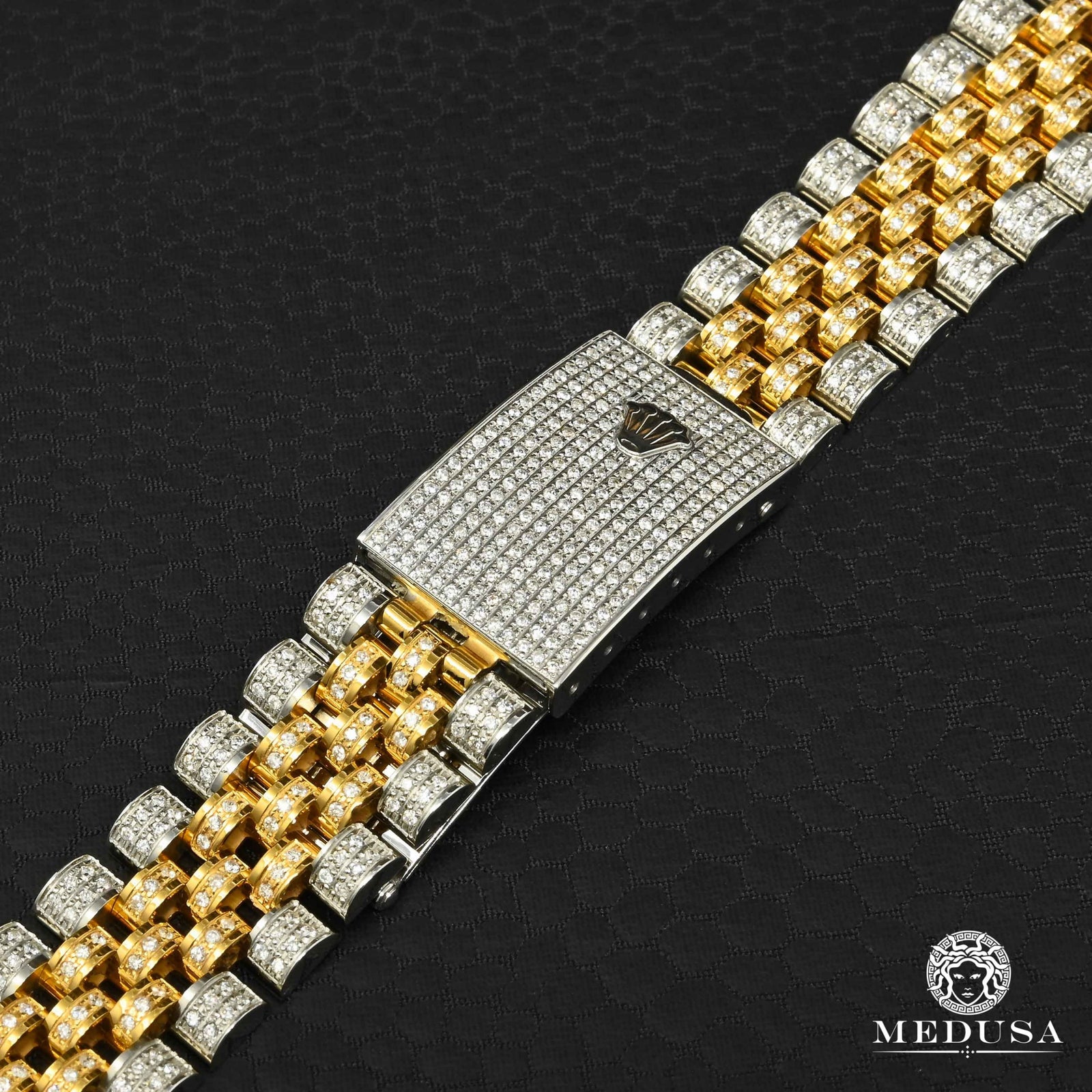 Montre Rolex | Montre Homme Rolex Bracelet Jubilee - Iced Out 2 Tones Or 2 Tons